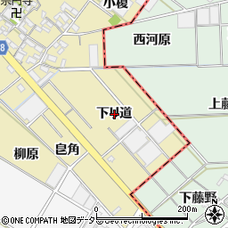 愛知県安城市河野町下リ道周辺の地図