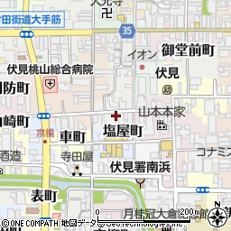 京都府京都市伏見区中油掛町周辺の地図