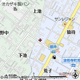 愛知県岡崎市法性寺町池田35周辺の地図