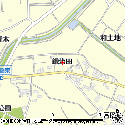 愛知県常滑市矢田鍛治田周辺の地図
