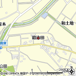愛知県常滑市矢田（鍛治田）周辺の地図
