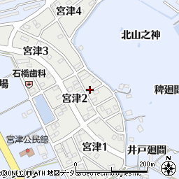 愛知県阿久比町（知多郡）宮津（猿子）周辺の地図