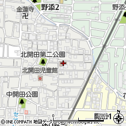 長岡京市立北開田会館周辺の地図