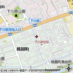 静岡桃園郵便局周辺の地図