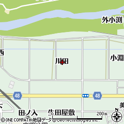 愛知県岡崎市美合町川田周辺の地図