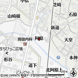 愛知県安城市堀内町阿原周辺の地図