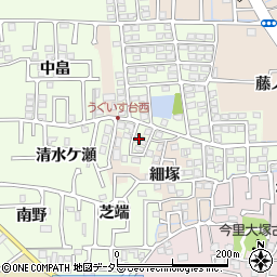 京都府長岡京市うぐいす台57-1周辺の地図