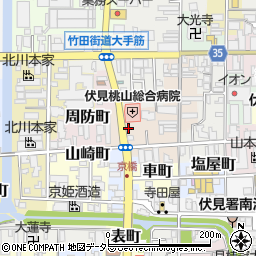 京都府京都市伏見区下油掛町周辺の地図