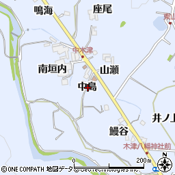 兵庫県川辺郡猪名川町木津中島周辺の地図