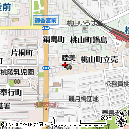 京都府京都市伏見区桃山町立売周辺の地図