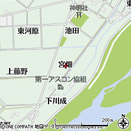 愛知県岡崎市下佐々木町宮畑周辺の地図