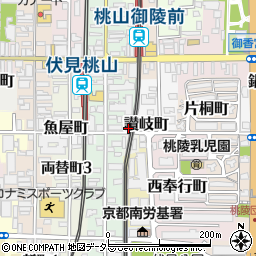 京都府京都市伏見区讃岐町166周辺の地図