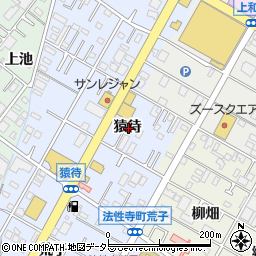 愛知県岡崎市法性寺町猿待周辺の地図