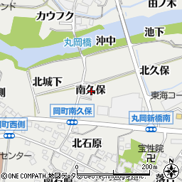 愛知県岡崎市岡町南久保周辺の地図