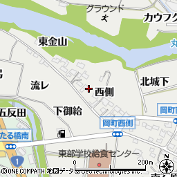 愛知県岡崎市岡町西側周辺の地図