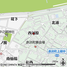 愛知県岡崎市赤渋町西河原周辺の地図