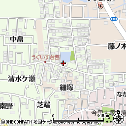 京都府長岡京市うぐいす台95-1周辺の地図