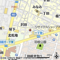 愛知県岡崎市戸崎町沢田32周辺の地図