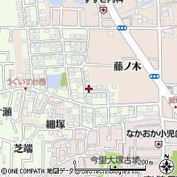京都府長岡京市うぐいす台75周辺の地図