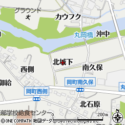 愛知県岡崎市岡町（北城下）周辺の地図