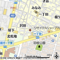 愛知県岡崎市戸崎町沢田33周辺の地図