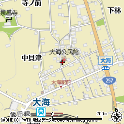 愛知県新城市大海周辺の地図
