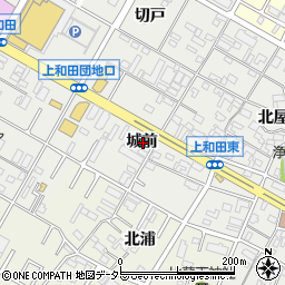 愛知県岡崎市上和田町城前周辺の地図