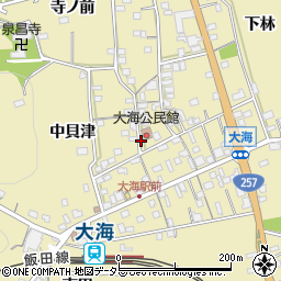 愛知県新城市大海周辺の地図