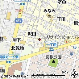 愛知県岡崎市戸崎町沢田31周辺の地図