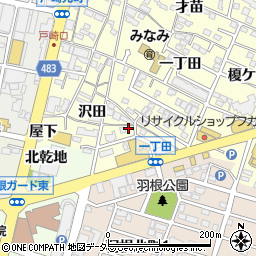 愛知県岡崎市戸崎町沢田34周辺の地図