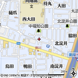 京都府向日市上植野町中福知1-2周辺の地図