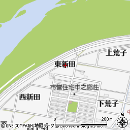 愛知県岡崎市中之郷町東新田周辺の地図