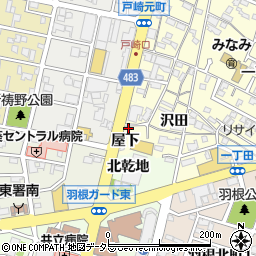 愛知県岡崎市戸崎町屋下周辺の地図
