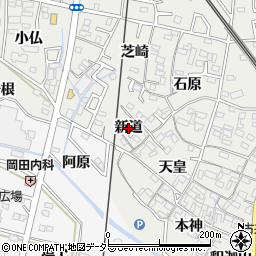 愛知県安城市古井町（新道）周辺の地図