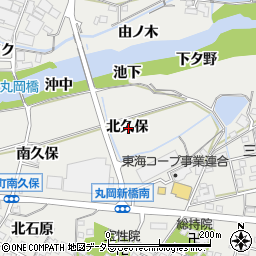 愛知県岡崎市岡町北久保周辺の地図