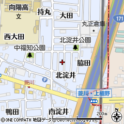 京都府向日市上植野町北淀井周辺の地図