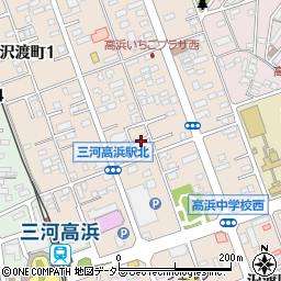 愛知県高浜市沢渡町周辺の地図