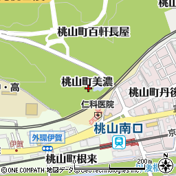 京都府京都市伏見区桃山町美濃周辺の地図
