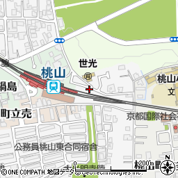 京都府京都市伏見区桃山町松平武蔵周辺の地図