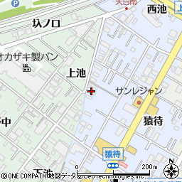 愛知県岡崎市法性寺町池田27周辺の地図