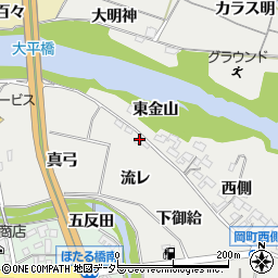 愛知県岡崎市岡町流レ2-3周辺の地図