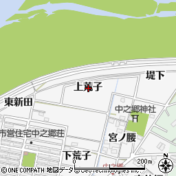 愛知県岡崎市中之郷町上荒子周辺の地図