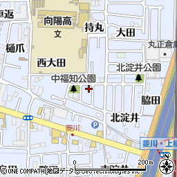 京都府向日市上植野町中福知周辺の地図