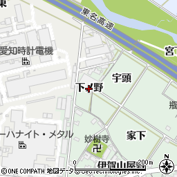 愛知県岡崎市保母町（下ノ野）周辺の地図