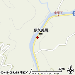 伊久美郵便局周辺の地図