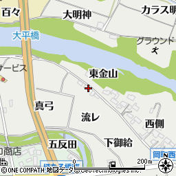 愛知県岡崎市岡町流レ周辺の地図