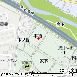 愛知県岡崎市保母町宇頭周辺の地図