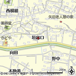 愛知県常滑市矢田垣出口周辺の地図