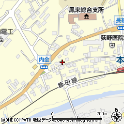 愛知県新城市長篠（内金）周辺の地図
