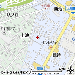 愛知県岡崎市法性寺町池田周辺の地図